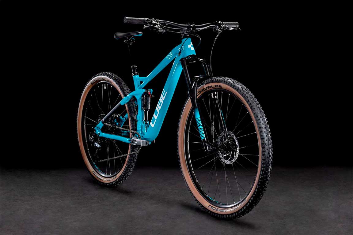 Bicicleta de montaña CUBE Stereo 120 Pro 2022 Skyblue'n'White / Doble suspensión